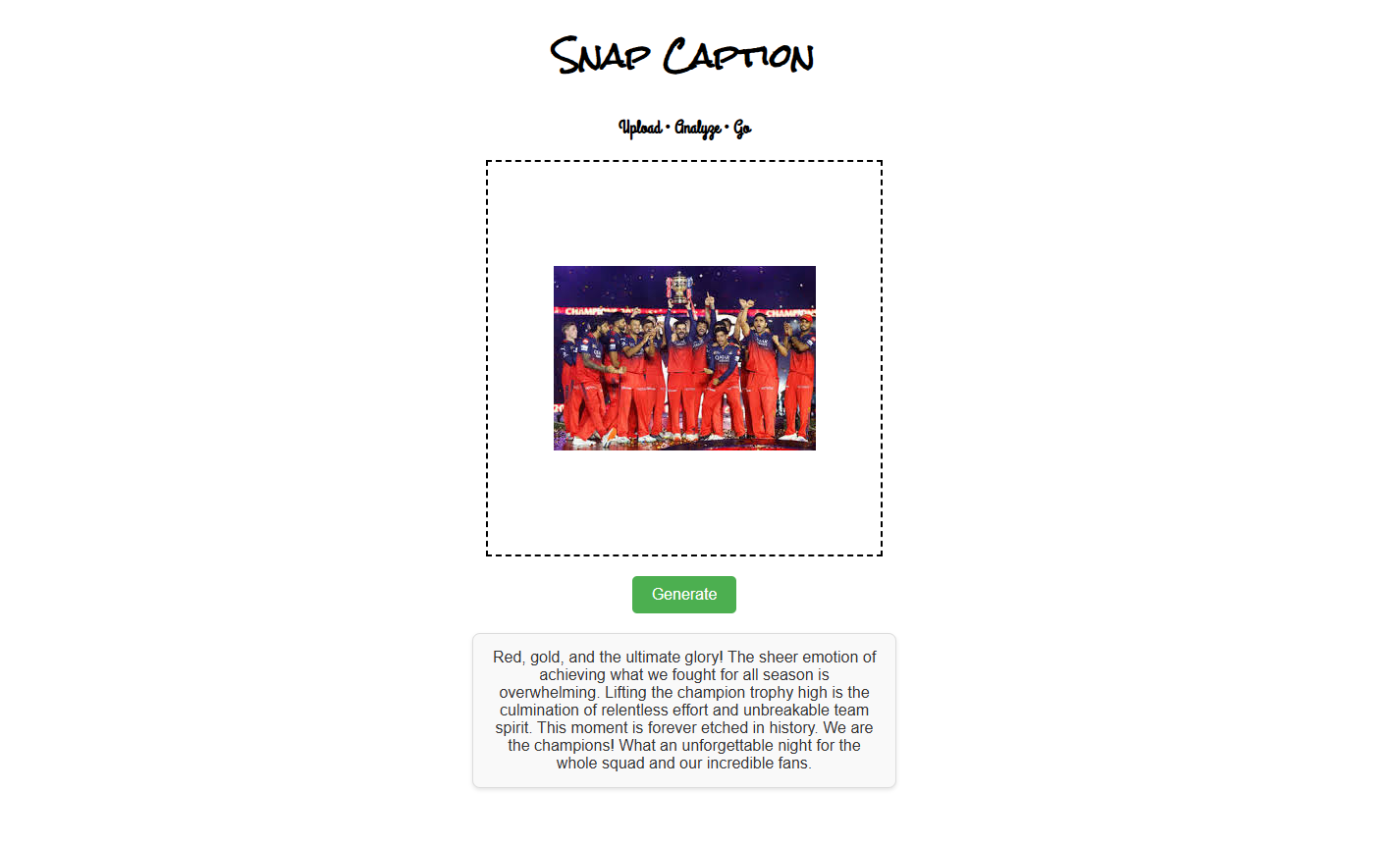 AI Image Caption Generator
